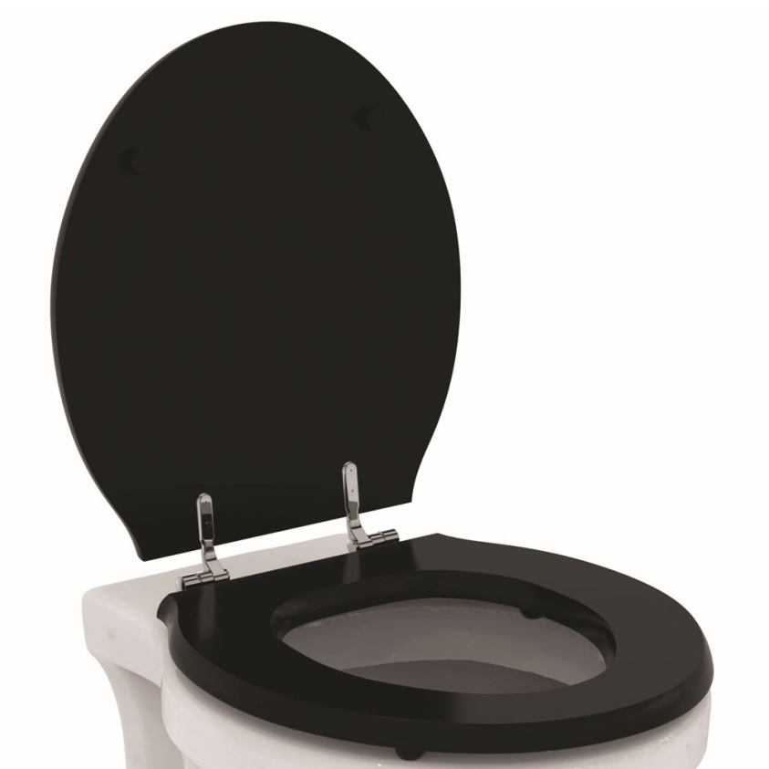 Cutout image of Ideal Standard Waverley Black Classic Sandwich Toilet Seat